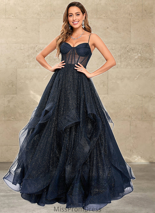 Rosa Ball-Gown/Princess V-Neck Floor-Length Tulle Prom Dresses HMP0025863