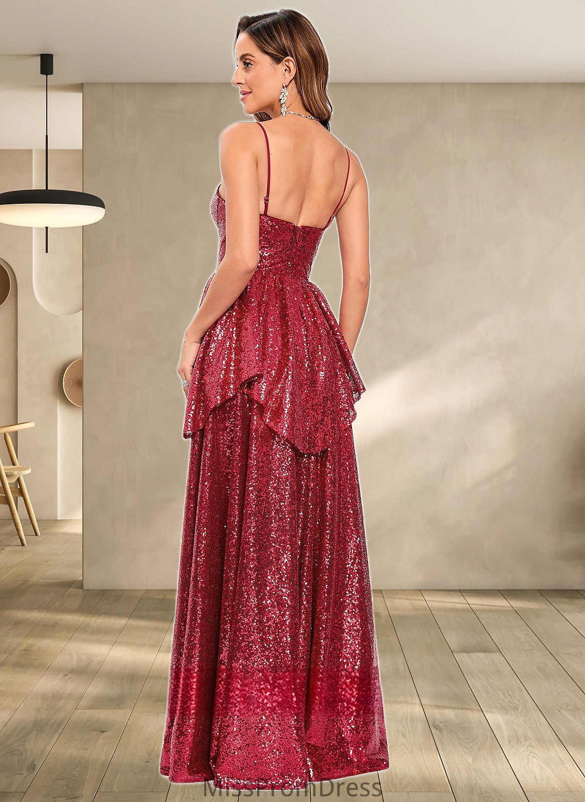 Juliet A-line Sweetheart Floor-Length Sequin Prom Dresses HMP0025868