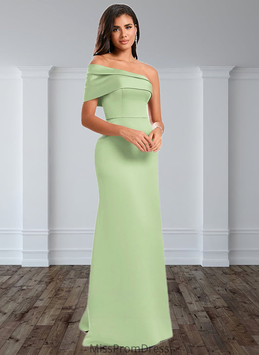 Margaret A-line Asymmetrical Off the Shoulder Floor-Length Satin Prom Dresses HMP0025884