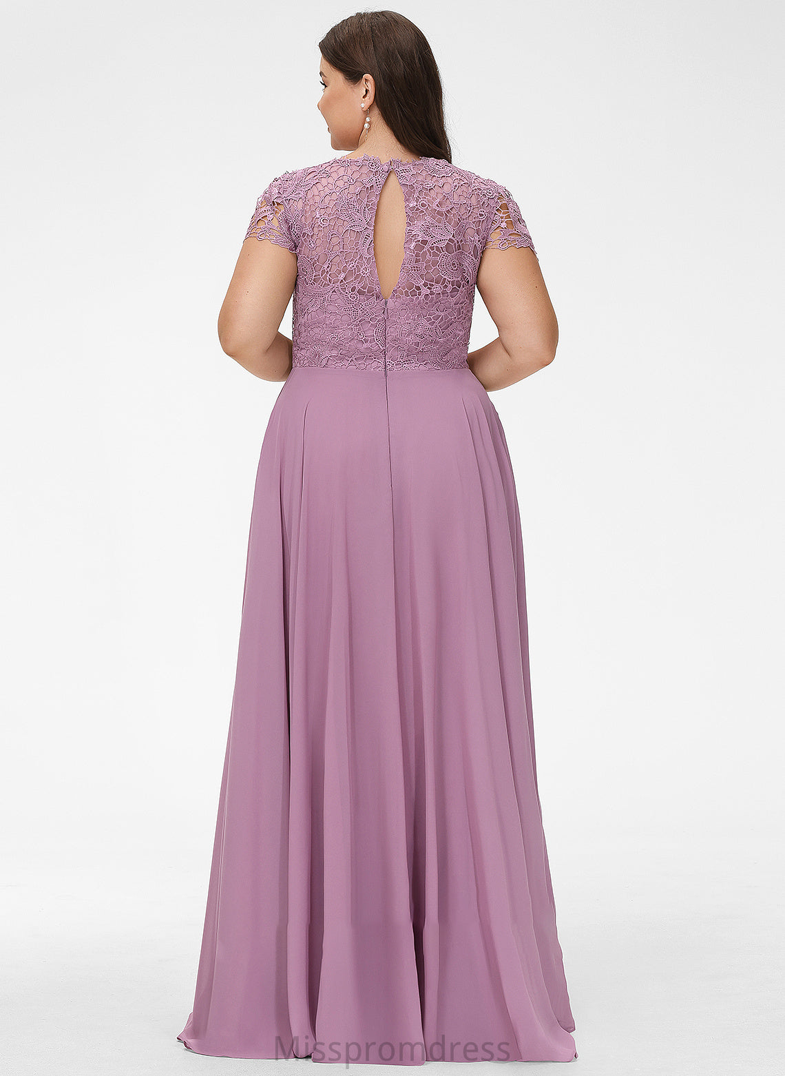 Prom Dresses Samara Scoop Pockets Chiffon Lace Neck With A-Line Floor-Length