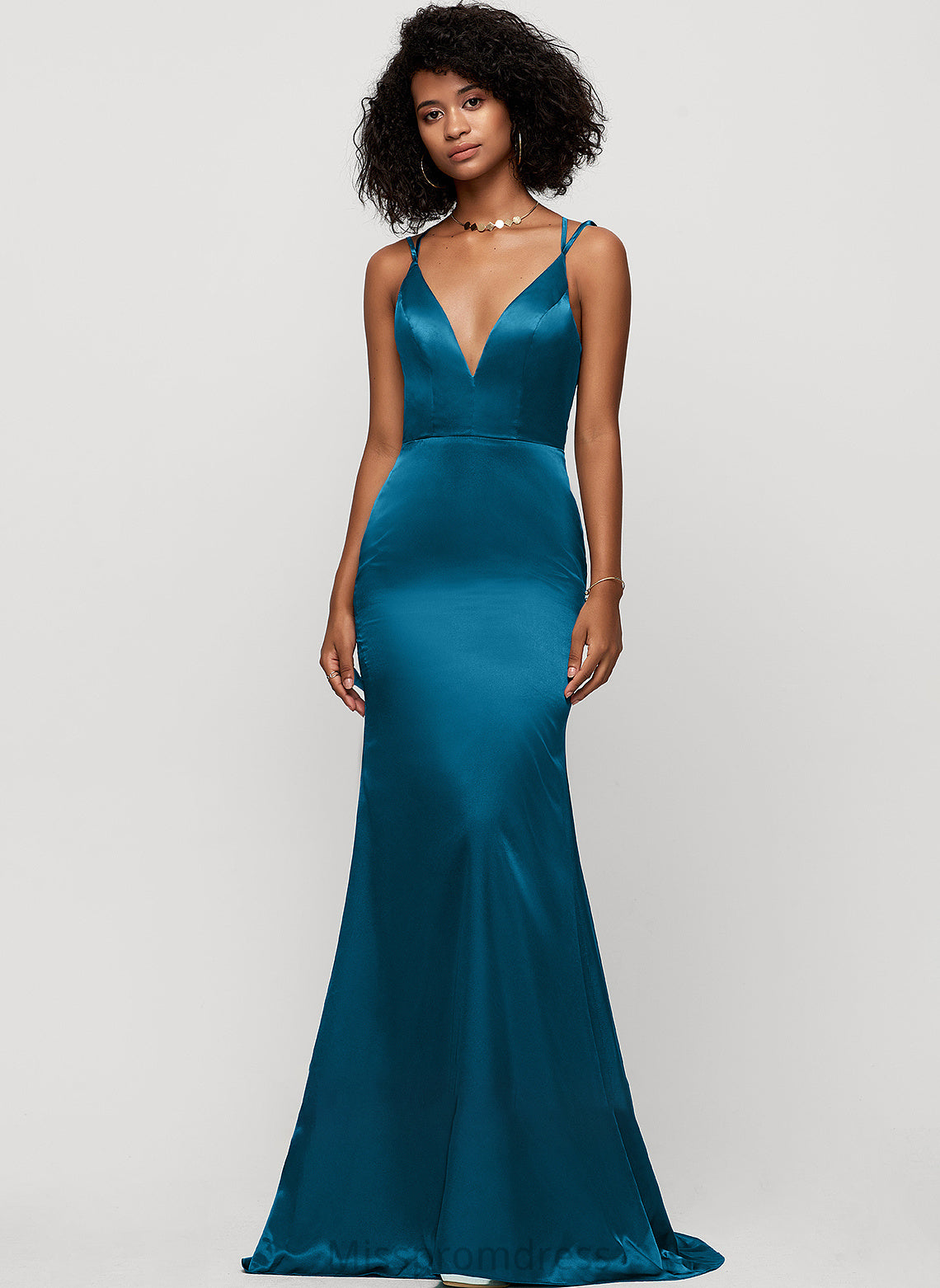 V-neck Sweep Alicia Prom Dresses Trumpet/Mermaid Train