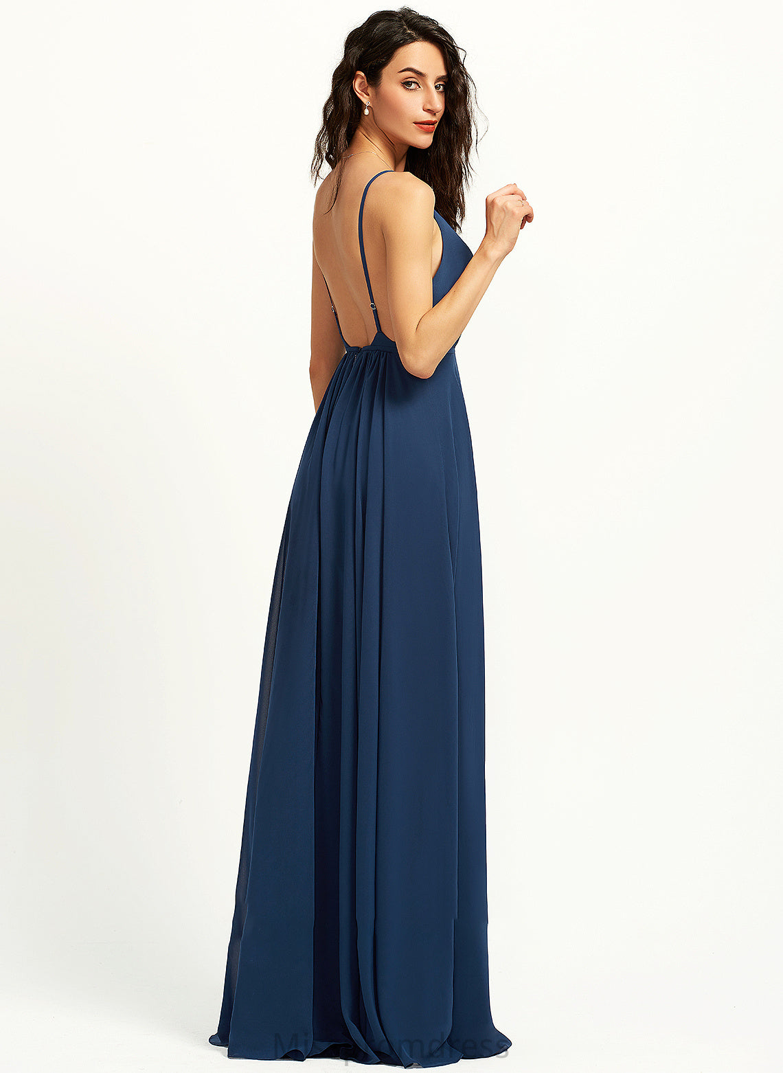 With Floor-Length A-Line Prom Dresses Ella Split V-neck Front