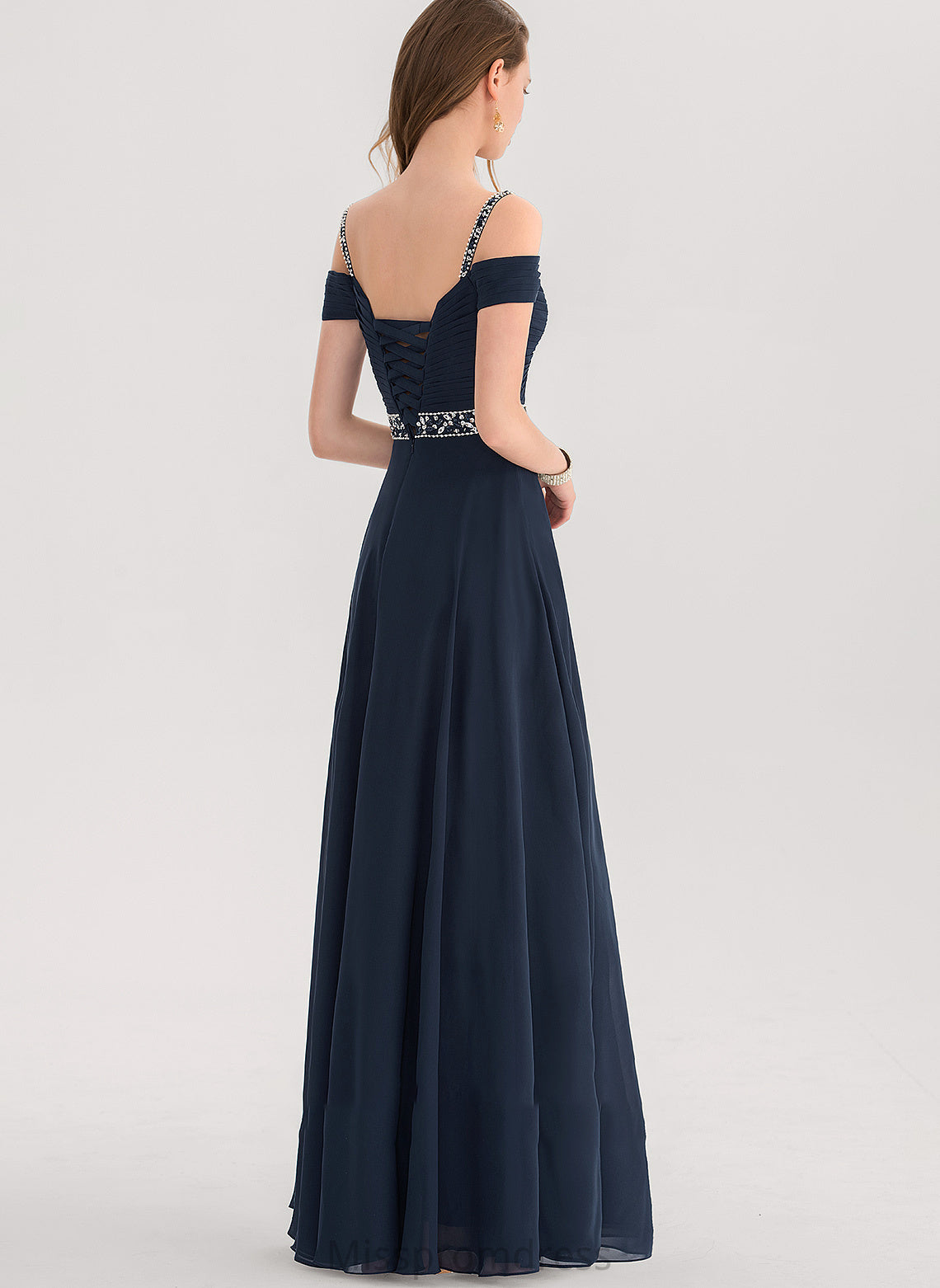 Chiffon With Sweetheart Beading A-Line Floor-Length Prom Dresses Sequins Gillian