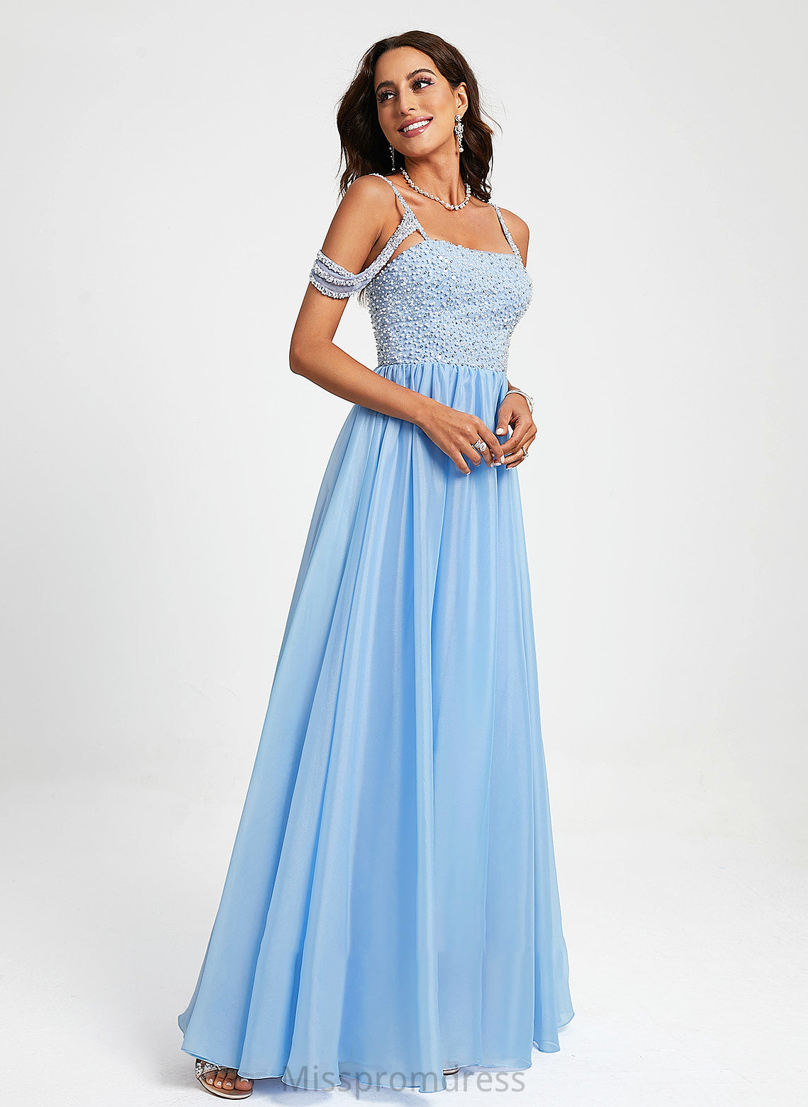 Beading Allie With Sweetheart Sequins Organza Floor-Length Prom Dresses Ball-Gown/Princess