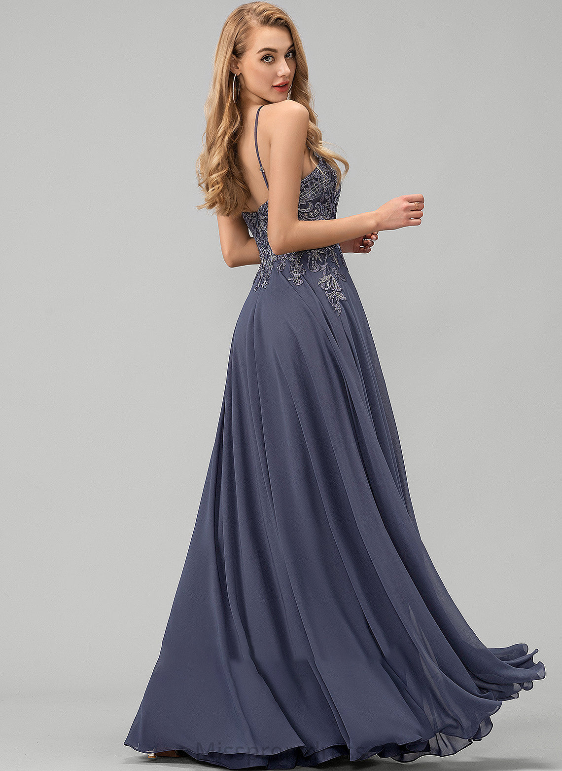 Prom Dresses Scoop Sequins A-Line Lace Eden Floor-Length Neck With Chiffon