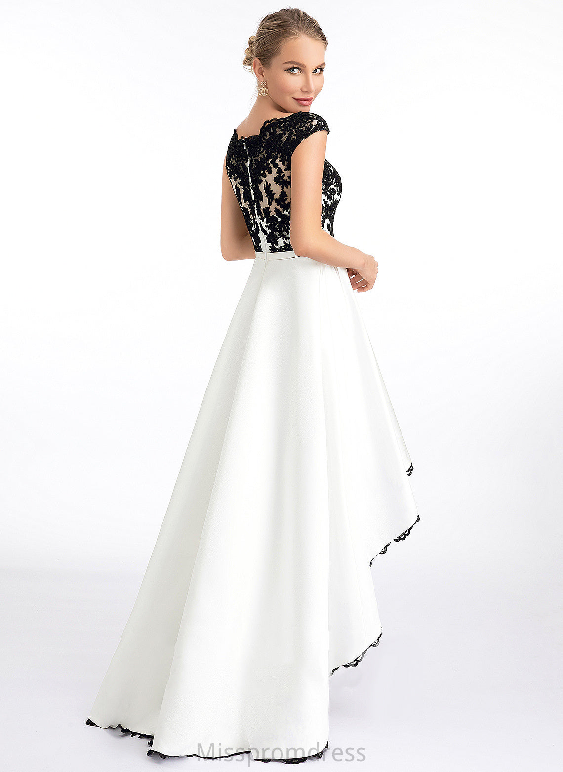 Prom Dresses Briana Asymmetrical Neck Ball-Gown/Princess Scoop Satin