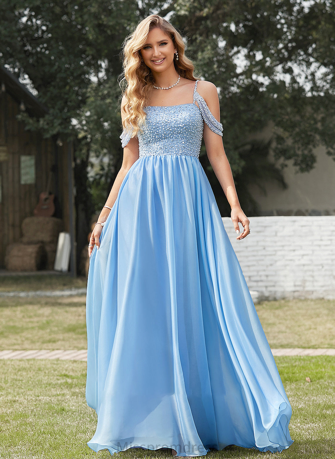 Beading Allie With Sweetheart Sequins Organza Floor-Length Prom Dresses Ball-Gown/Princess