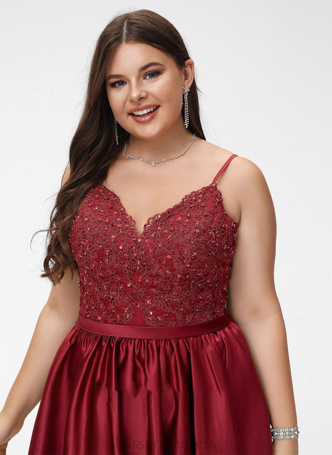 With Sequins A-Line V-neck Satin Beading Short/Mini Prom Dresses Wendy